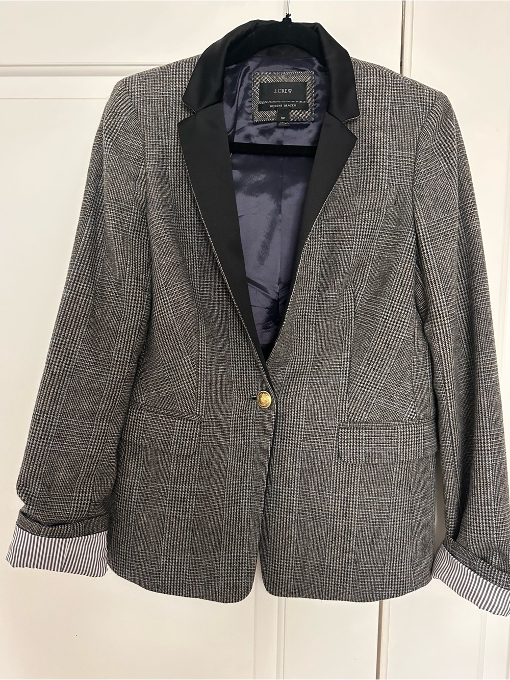 J.Crew Regent Blazer in Black and Navy Lining